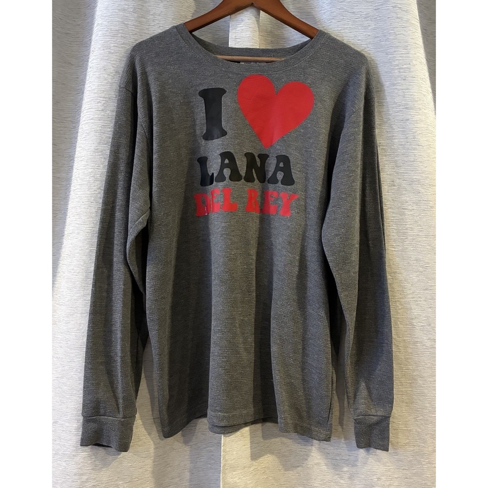 Lana Del Ray Long Sleeve Size Large Gray Thermal